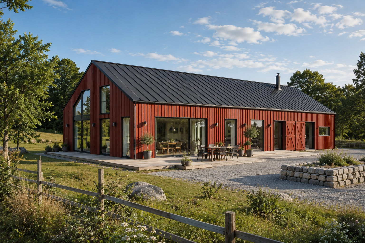 modernt hus i ladustil